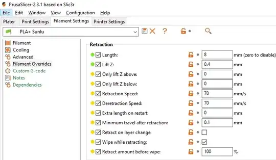Retraction settings
