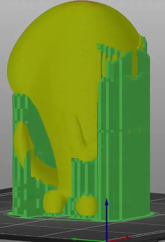 Resulting print with supports