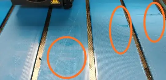 Printed samples with speed bump like structural distortions