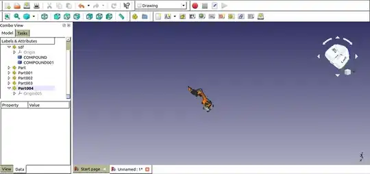 Screenshot of a model in FreeCAD