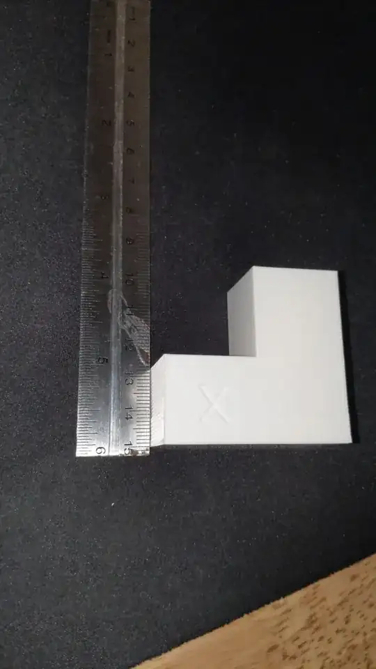 3D printed calibration model with ruler next beside it to show the irregularity 3D printed calibration model with ruler next beside it to show the irregularity