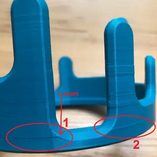 3D printed model with badly extruded layer