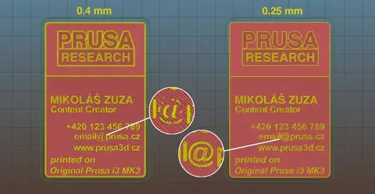 Business card in slicer Business card in slicer