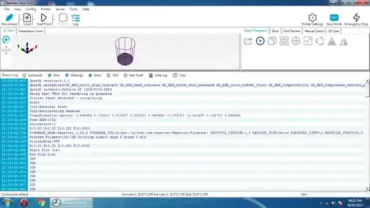 Screenshot of log