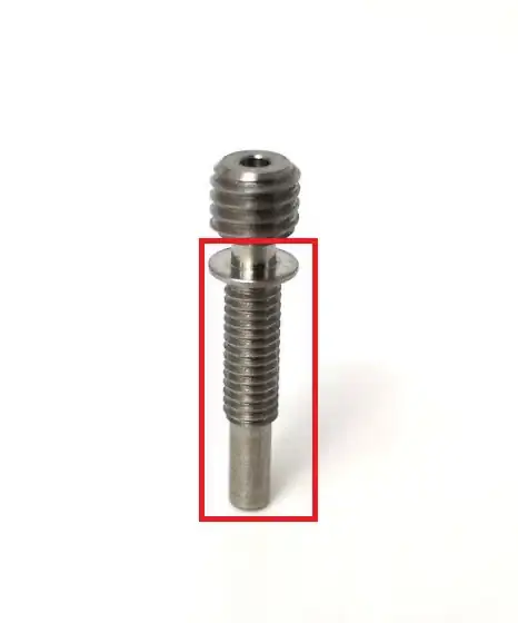 Heatbreak with stuck portion highlighted