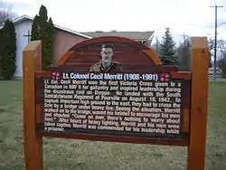 Lt. Col Cecil Merritt plaque at the corner of Merritt St. & Rockingham Ave. in Saskatoon's Montgomery Place neighborhood.