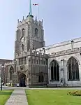 The porch at Chelmsford Cathedral (c. 1500) brings brick into the design at the top level