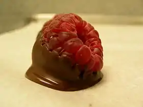 Chocolate dipped raspberry