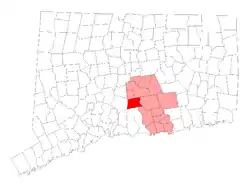 Location within Middlesex County, Connecticut