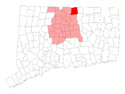 Location in Hartford County, Connecticut