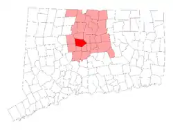 Location in Hartford County, Connecticut