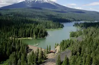 Fish Lake with Mount McLoughlin in the background