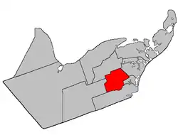 Location within Gloucester County, New Brunswick