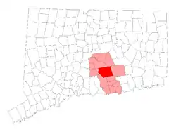 Location in Middlesex County, Connecticut