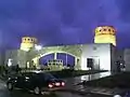 Main gate at night.