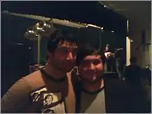 Jimmy Ryan (left) with a fan