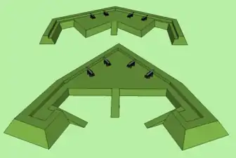 Lunettes mounting artillery, as used at Port Hudson.