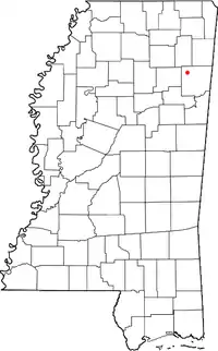 Location of Wren, Mississippi
