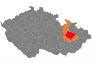 District location in the Olomouc Region within the Czech Republic