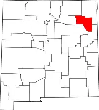 Map of New Mexico highlighting Harding County