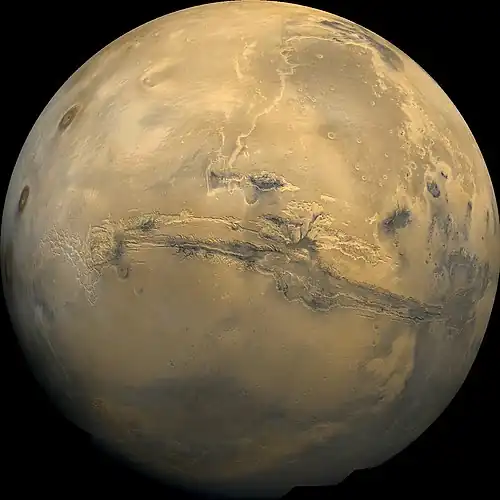Image 15Planet MarsPhoto credit: NASAMars, the fourth planet from the Sun, is named after the Roman god of war because of its blood red color. Mars has two small, oddly-shaped moons, Phobos and Deimos, named after the sons of the Greek god Ares. At some point in the future Phobos will be broken up by gravitational forces.More selected pictures