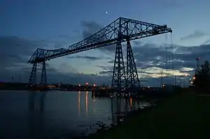 The Transporter Bridge between Port Clarence and  Middlesbrough, Yorkshire