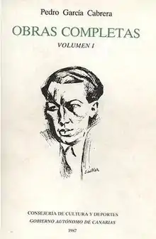 Cover illustration of García Cabrera by S. del Pilar, a reproduction from Gaceta de Arte, 1933
