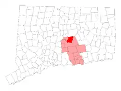 Location in Middlesex County, Connecticut