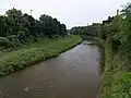 Radbuza one kilometer before its confluence with the Mže in Pilsen