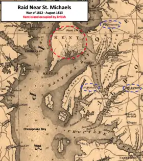 old map showing area around St. Michaels