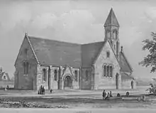 Rhosllanerchruggog Church erected 1852 from designs by Thomas Penson.