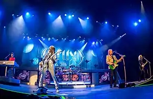 Styx in 2017. L-R: Lawrence Gowan, Ricky Phillips, Todd Sucherman, James "JY" Young, and Tommy Shaw.