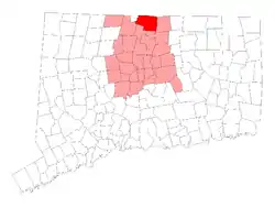 Location within Hartford County, Connecticut