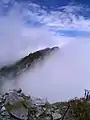 The top of Mount Tanigawa with clouds