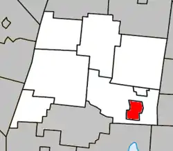 Location within La Haute-Yamaska RCM
