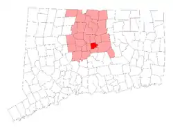 Location within Hartford County, Connecticut
